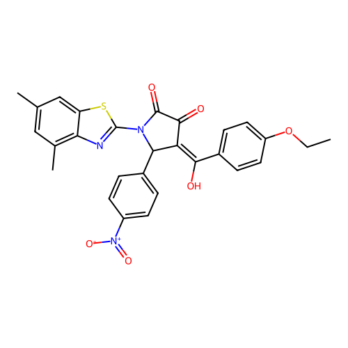 (4E)-1-(4,6-dimethyl-1,3-benzothiazol-2-yl)-4-[(4-ethoxyphenyl)(hydroxy)methylidene]-5-(4-nitrophenyl)pyrrolidine-2,3-dione structure