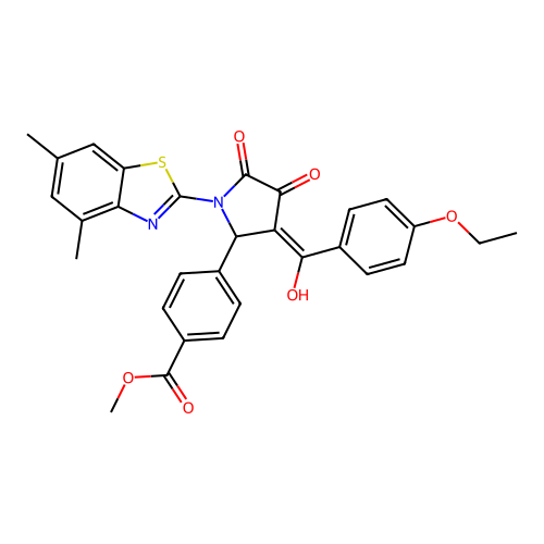 methyl 4-(1-(4,6-dimethylbenzo[d]thiazol-2-yl)-3-(4-ethoxybenzoyl)-4-hydroxy-5-oxo-2,5-dihydro-1H-pyrrol-2-yl)benzoate structure