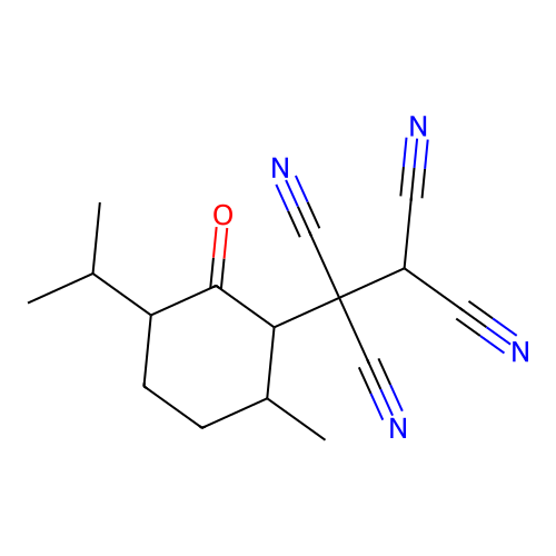 1-(3-Isopropyl-6-methyl-2-oxocyclohexyl)ethane-1,1,2,2-tetracarbonitrile structure