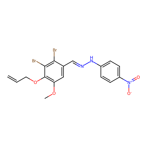 4-(Allyloxy)-2,3-dibromo-5-methoxybenzaldehyde {4-nitrophenyl}hydrazone structure