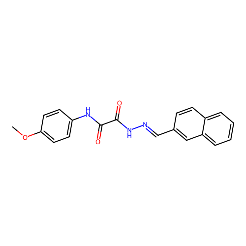 N-(4-methoxyphenyl)-N'-[(E)-naphthalen-2-ylmethylideneamino]oxamide structure