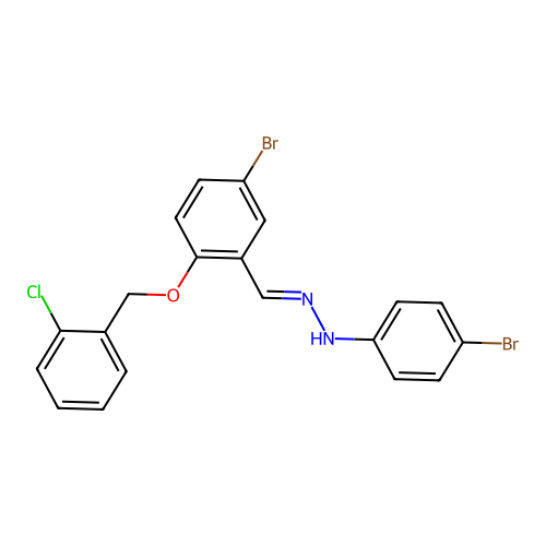 5-Bromo-2-[(2-chlorobenzyl)oxy]benzaldehyde (4-bromophenyl)hydrazone structure
