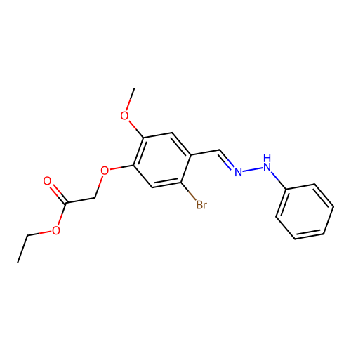 Ethyl [5-bromo-2-methoxy-4-(2-phenylcarbohydrazonoyl)phenoxy]acetate structure