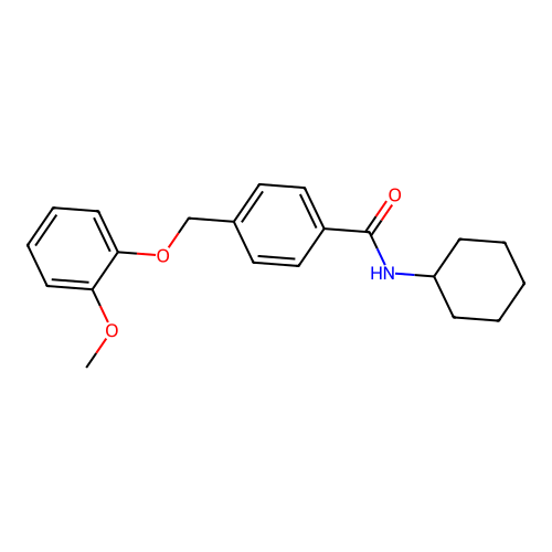 N-cyclohexyl-4-[(2-methoxyphenoxy)methyl]benzamide structure