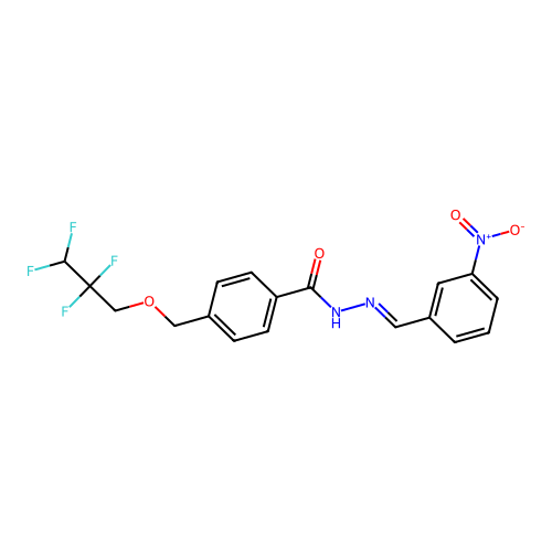 N-[(E)-(3-nitrophenyl)methylideneamino]-4-(2,2,3,3-tetrafluoropropoxymethyl)benzamide structure
