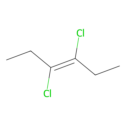 (3E)-3,4-dichlorohex-3-ene structure