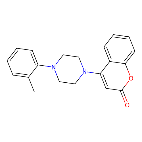 4-[4-(2-Methylphenyl)piperazin-1-yl]chromen-2-one structure