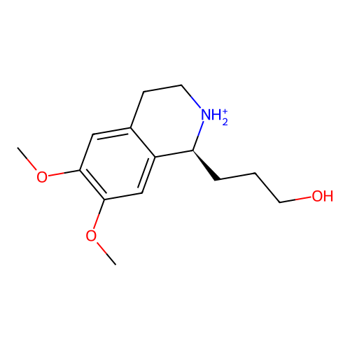1-(3-Hydroxypropyl)-6,7-dimethoxy-1,2,3,4-tetrahydroisoquinolin-2-ium structure
