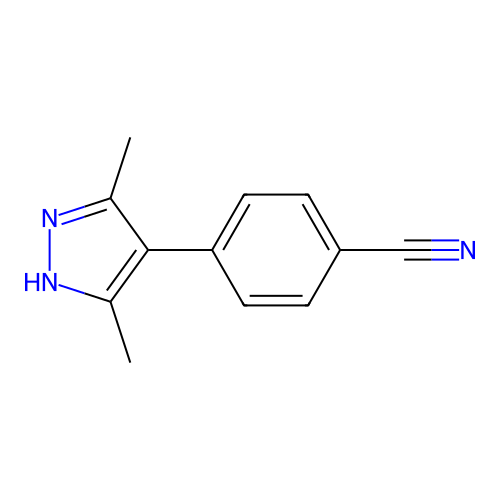 4-(3,5-dimethyl-1H-pyrazol-4-yl)benzonitrile structure
