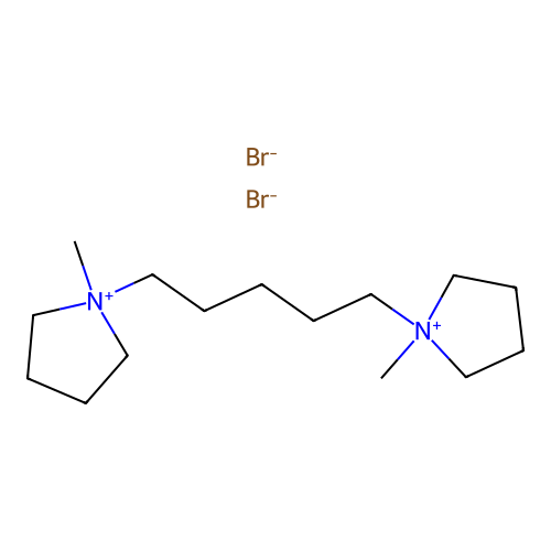 1,1'-(Pentane-1,5-diyl)bis(1-methylpyrrolidinium) dibromide structure