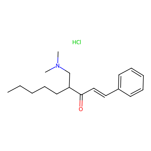 1-Nonen-3-one, 4-((dimethylamino)methyl)-1-phenyl-, hydrochloride structure