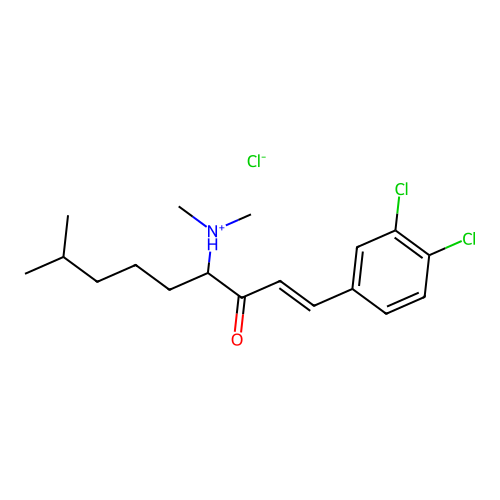 (E)-1-(3,4-Dichlorophenyl)-4-dimethylaminomethyl-1-nonen-3-one hydrochloride structure