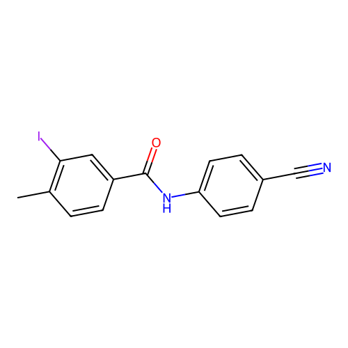 N-(4-cyanophenyl)-3-iodo-4-methylbenzamide structure
