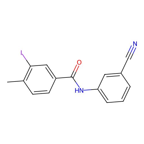 N-(3-cyanophenyl)-3-iodo-4-methylbenzamide structure