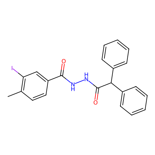 N'-(diphenylacetyl)-3-iodo-4-methylbenzohydrazide structure