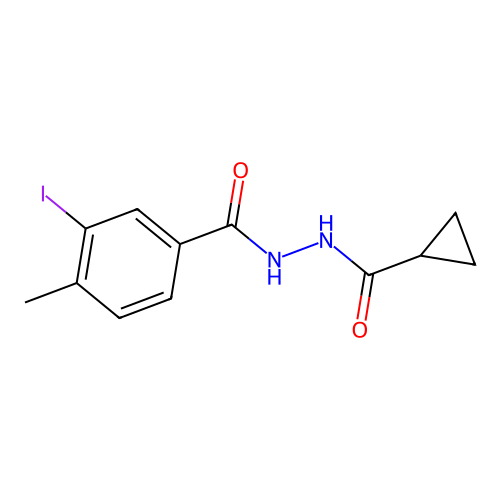N'-(cyclopropanecarbonyl)-3-iodo-4-methylbenzohydrazide structure