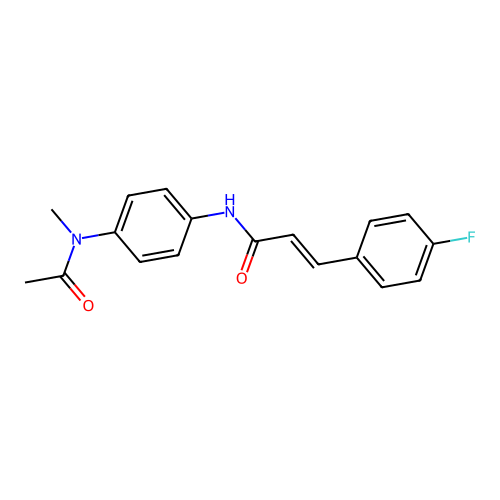 N-{4-[acetyl(methyl)amino]phenyl}-3-(4-fluorophenyl)acrylamide structure