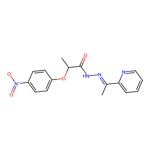 2-{4-nitrophenoxy}-N'-[1-(2-pyridinyl)ethylidene]propanohydrazide structure