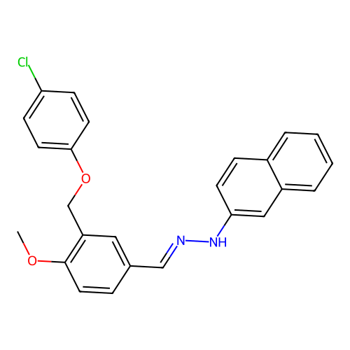 3-[(4-Chlorophenoxy)methyl]-4-methoxybenzaldehyde 2-naphthylhydrazone structure