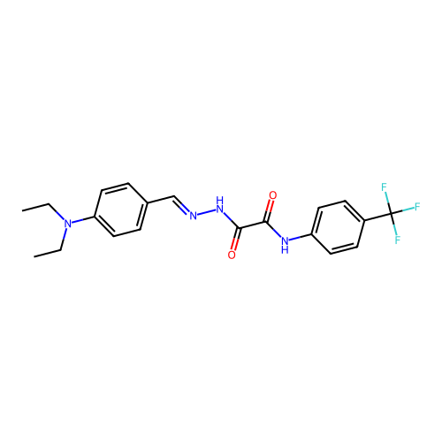 2-{2-[4-(diethylamino)benzylidene]hydrazino}-2-oxo-N-[4-(trifluoromethyl)phenyl]acetamide structure