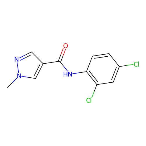 N-(2,4-dichlorophenyl)-1-methyl-1H-pyrazole-4-carboxamide structure