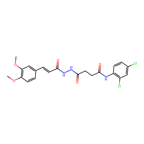 N-(2,4-dichlorophenyl)-4-{2-[3-(3,4-dimethoxyphenyl)acryloyl]hydrazino}-4-oxobutanamide structure