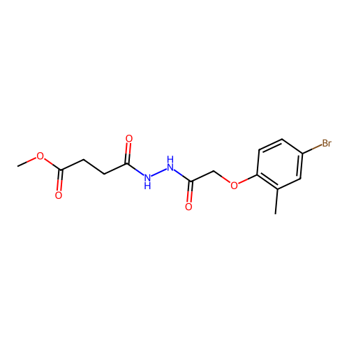 Methyl 4-{2-[(4-bromo-2-methylphenoxy)acetyl]hydrazinyl}-4-oxobutanoate structure