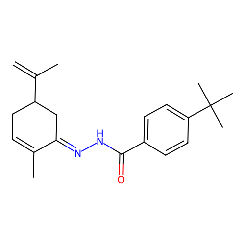 4-tert-butyl-N'-(5-isopropenyl-2-methyl-2-cyclohexen-1-ylidene)benzohydrazide structure