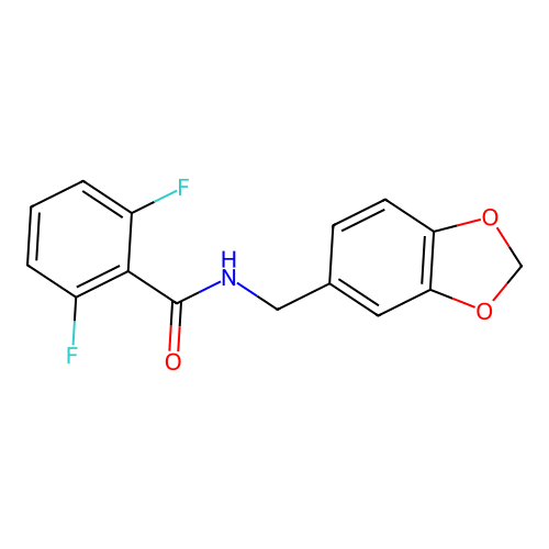 N-(1,3-benzodioxol-5-ylmethyl)-2,6-difluorobenzamide structure