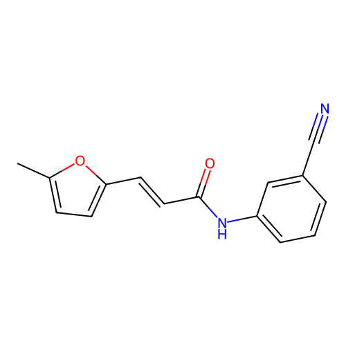 (E)-N-(3-cyanophenyl)-3-(5-methylfuran-2-yl)prop-2-enamide structure