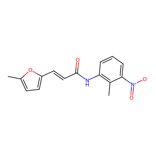 (2E)-3-(5-methylfuran-2-yl)-N-(2-methyl-3-nitrophenyl)prop-2-enamide structure