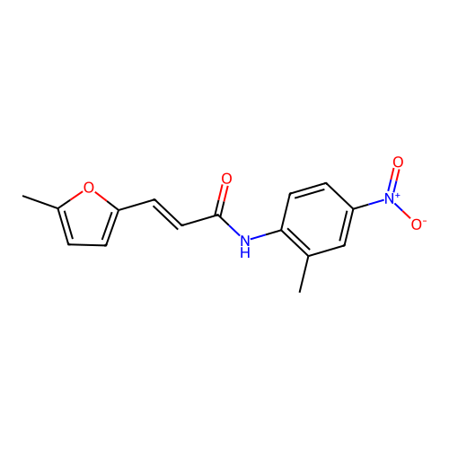 (E)-3-(5-methylfuran-2-yl)-N-(2-methyl-4-nitrophenyl)prop-2-enamide structure