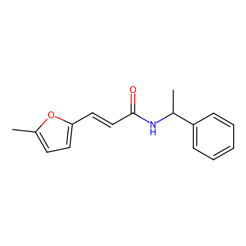 (E)-3-(5-methylfuran-2-yl)-N-(1-phenylethyl)prop-2-enamide structure