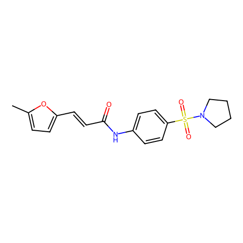 (2E)-3-(5-methylfuran-2-yl)-N-[4-(pyrrolidin-1-ylsulfonyl)phenyl]prop-2-enamide structure