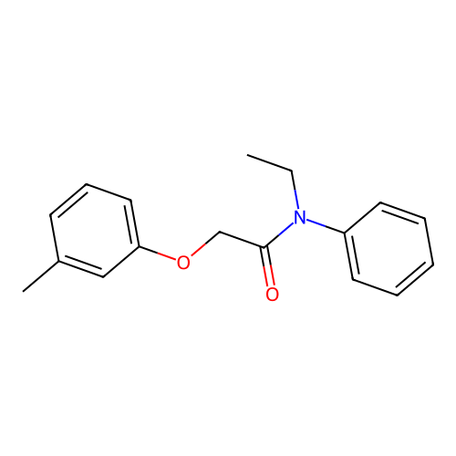 N-ethyl-2-(3-methylphenoxy)-N-phenylacetamide structure
