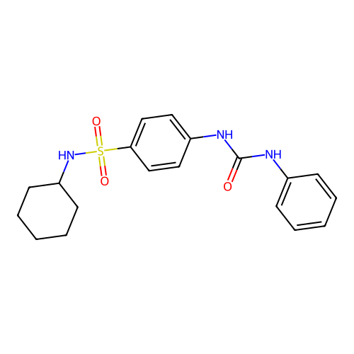 4-[(anilinocarbonyl)amino]-N-cyclohexylbenzenesulfonamide structure
