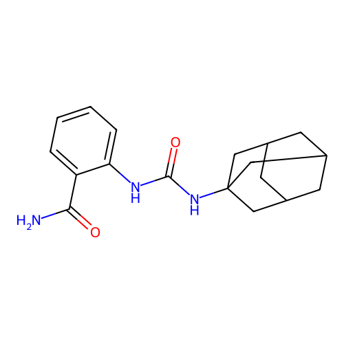 2-[(Tricyclo[3.3.1.1~3,7~]dec-1-ylcarbamoyl)amino]benzamide structure