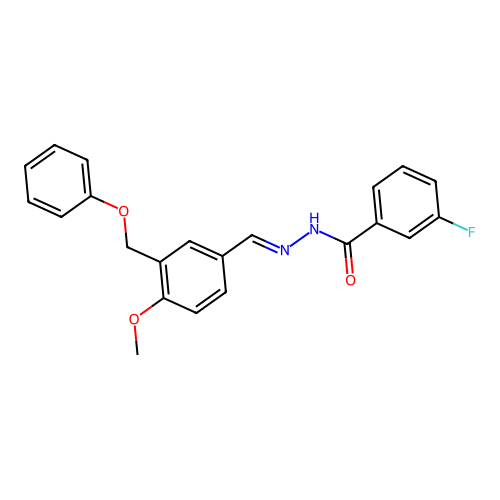 3-fluoro-N-[(E)-[4-methoxy-3-(phenoxymethyl)phenyl]methylideneamino]benzamide structure