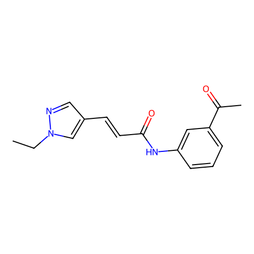 N-(3-acetylphenyl)-3-(1-ethylpyrazol-4-yl)prop-2-enamide structure
