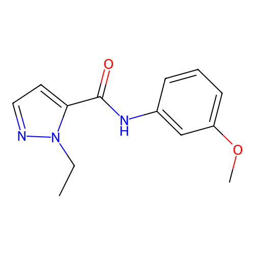 1-ethyl-N-(3-methoxyphenyl)-1H-pyrazole-5-carboxamide structure