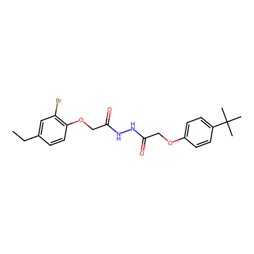 2-(2-bromo-4-ethylphenoxy)-N'-[(4-tert-butylphenoxy)acetyl]acetohydrazide structure