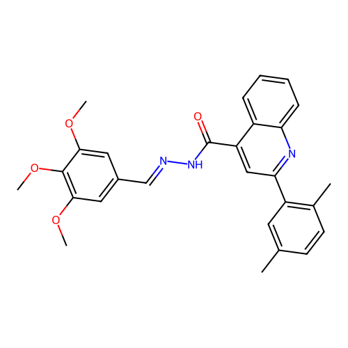2-(2,5-dimethylphenyl)-N-[(E)-(3,4,5-trimethoxyphenyl)methylideneamino]quinoline-4-carboxamide structure