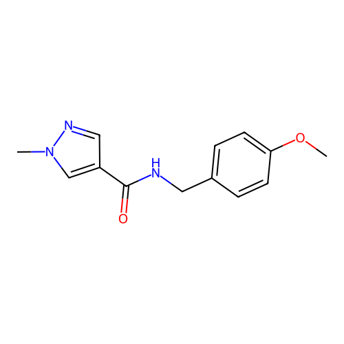 N-(4-methoxybenzyl)-1-methyl-1H-pyrazole-4-carboxamide structure