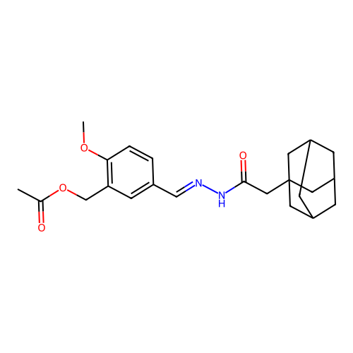 5-[2-(1-Adamantylacetyl)carbohydrazonoyl]-2-methoxybenzyl acetate structure