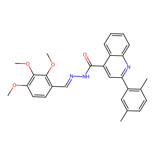 2-(2,5-dimethylphenyl)-N-[(E)-(2,3,4-trimethoxyphenyl)methylideneamino]quinoline-4-carboxamide structure