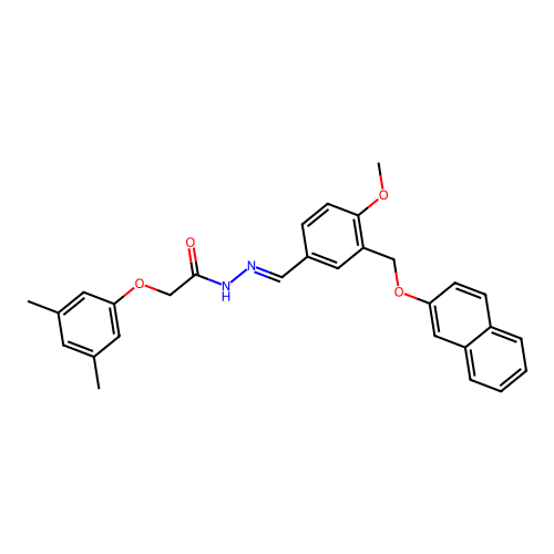 2-(3,5-dimethylphenoxy)-N-[(E)-[4-methoxy-3-(naphthalen-2-yloxymethyl)phenyl]methylideneamino]acetamide structure