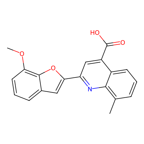 2-(7-Methoxy-1-benzofuran-2-yl)-8-methylquinoline-4-carboxylic acid structure