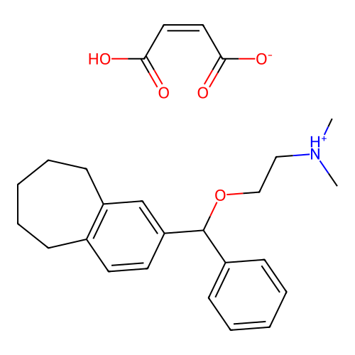 alpha-(6,7,8,9-Tetrahydro-5H-benzocyclohepten-2-yl)benzyl 2-dimethylaminoethyl ether maleate structure