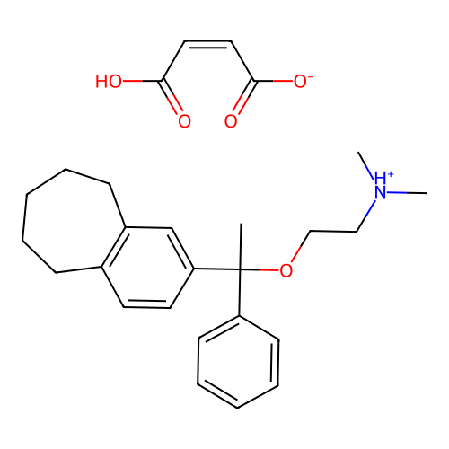 Ethanamine, N,N-dimethyl-2-(1-phenyl-1-(6,7,8,9-tetrahydro-5H-benzocyclohepten-2-yl)ethoxy)-, (Z)-2-butenedioate (1:1) structure