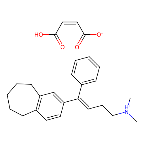 1-Phenyl-1-(6,7,8,9-tetrahydro-5H-benzocyclohepten-2-yl)-4-dimethylaminobutene maleate structure